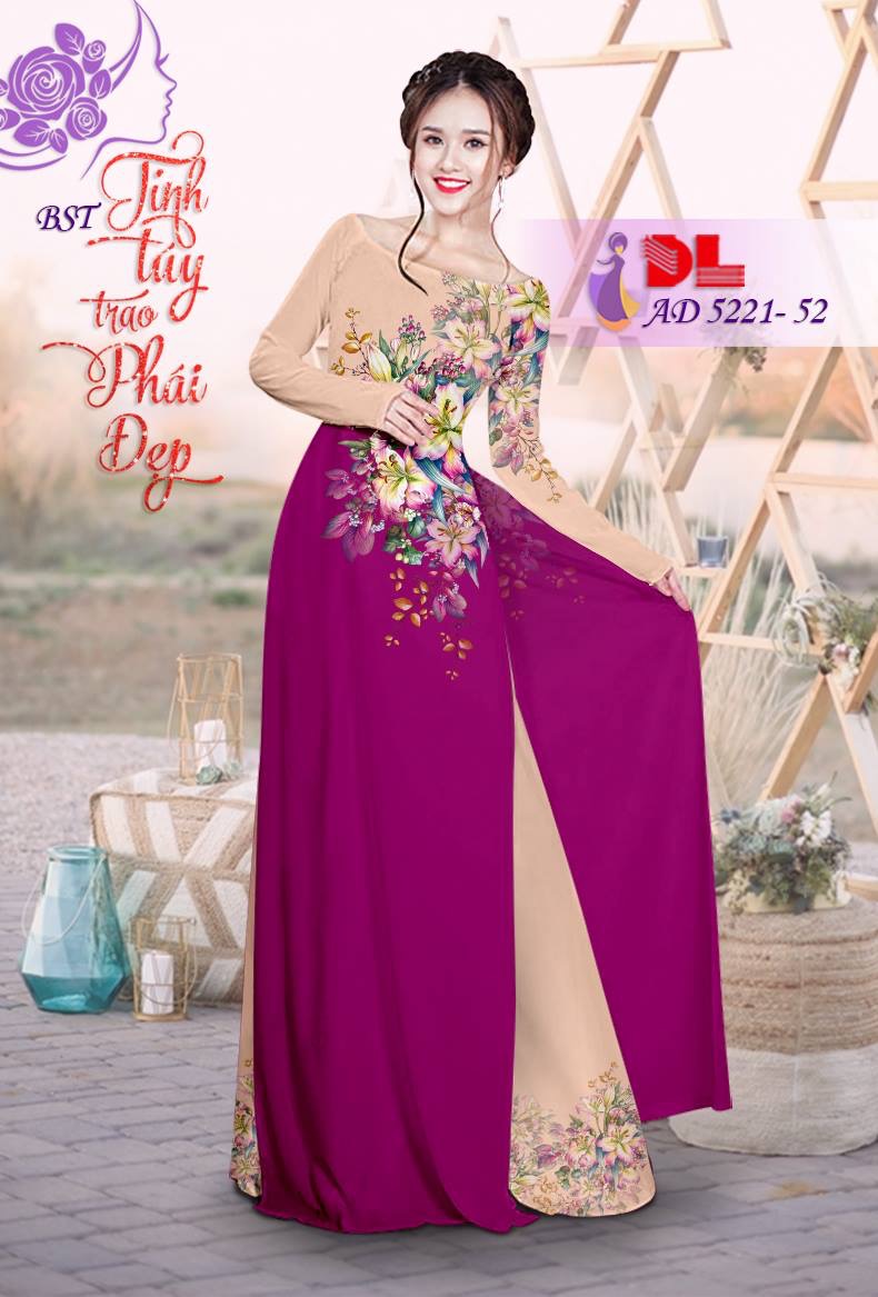Vải áo dài hoa ngay eo DLAD-5221 - Ảnh 11
