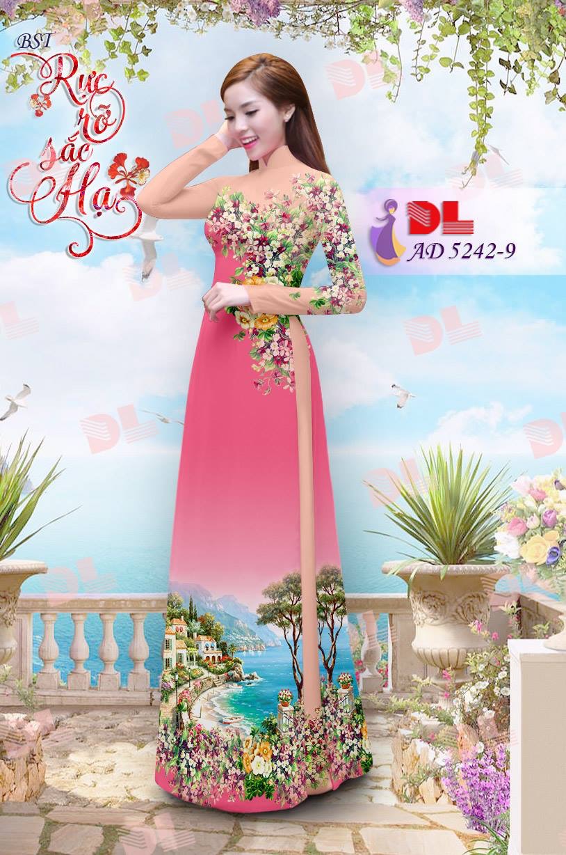 Vải áo dài phong cảnh DLAD-5242 - Ảnh 11