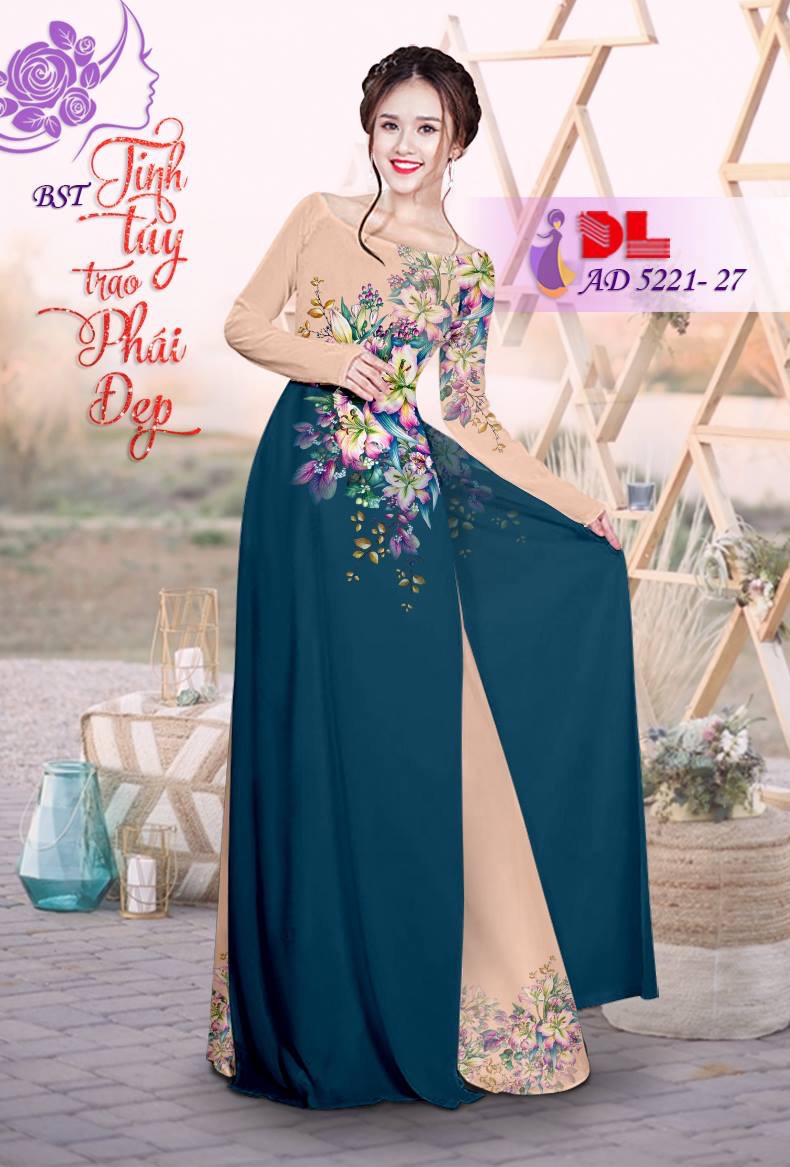 Vải áo dài hoa ngay eo DLAD-5221 - Ảnh 7