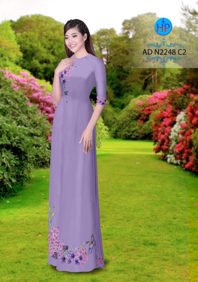 Vải áo dài hoa và bướm AD N2248 - Ảnh 26