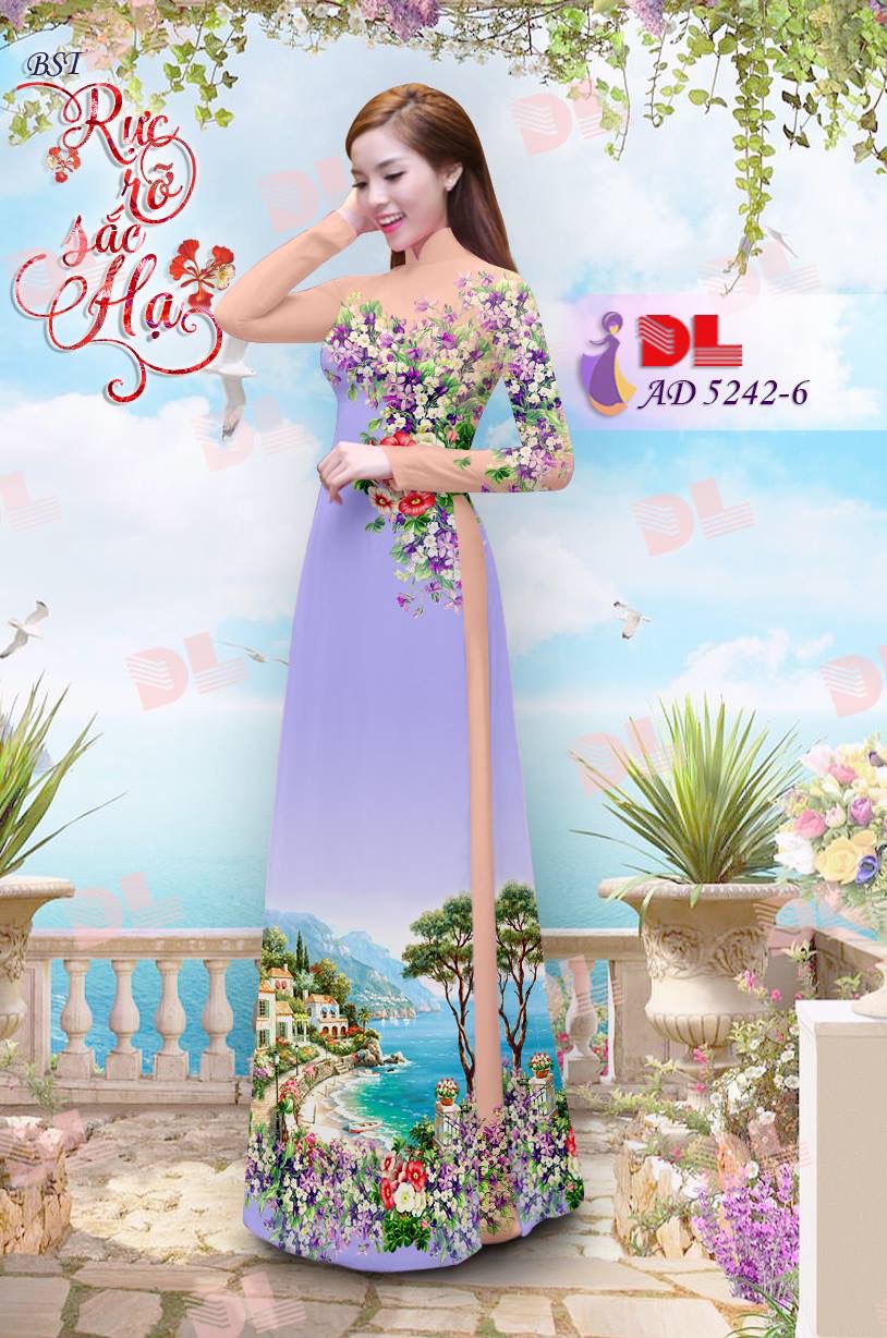 Vải áo dài phong cảnh DLAD-5242 - Ảnh 8