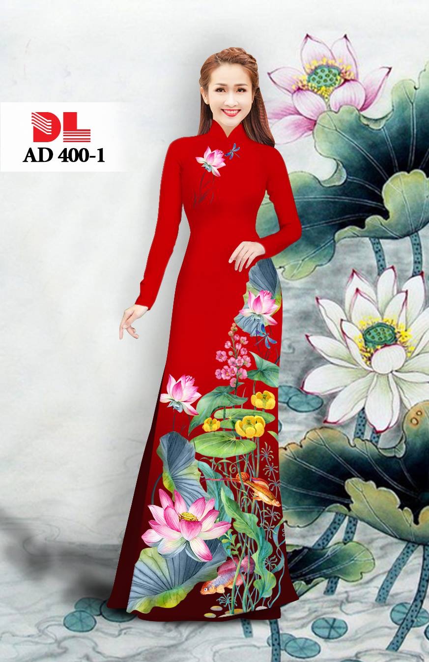 Vải áo dài hoa sen DLAD-400 - Ảnh 15
