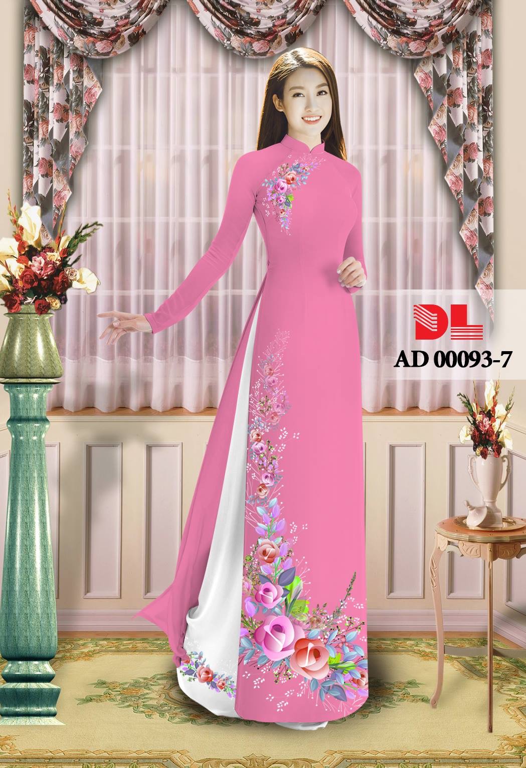 Vải áo dài hoa trên dưới DLAD-00093 - Ảnh 7