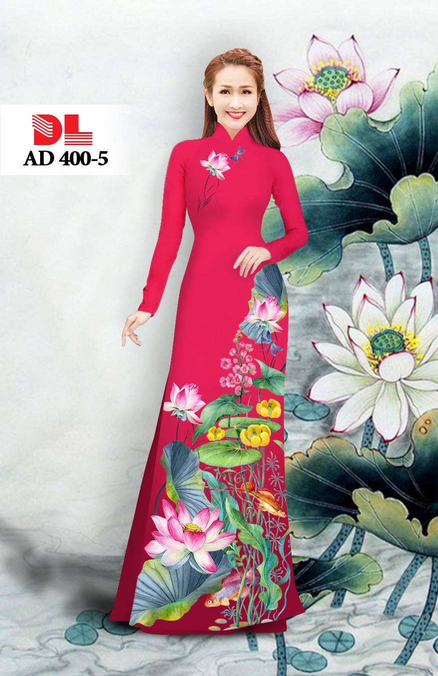 Vải áo dài hoa sen DLAD-400 - Ảnh 19