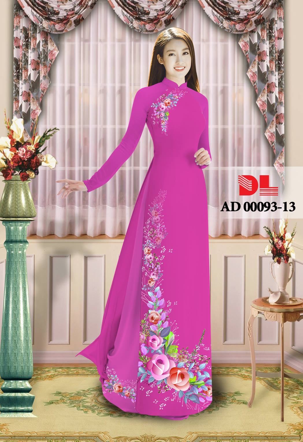 Vải áo dài hoa trên dưới DLAD-00093 - Ảnh 13