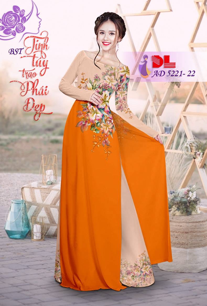 Vải áo dài hoa ngay eo DLAD-5221 - Ảnh 5