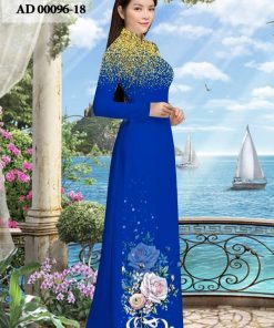 Vải áo dài hoa hồng DLAD-00096