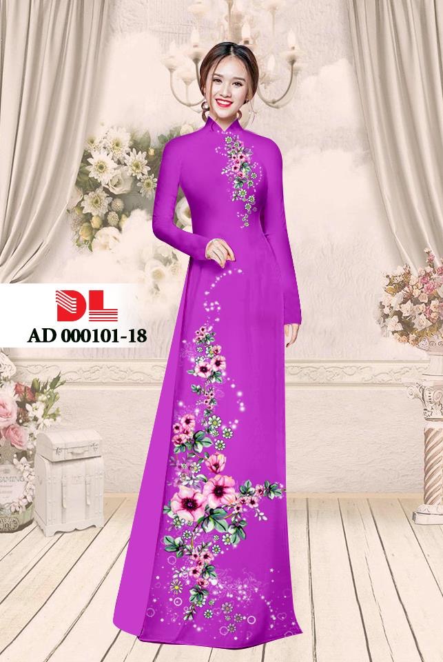 Vải áo dài hoa trên dưới DLAD-000101 - Ảnh 3
