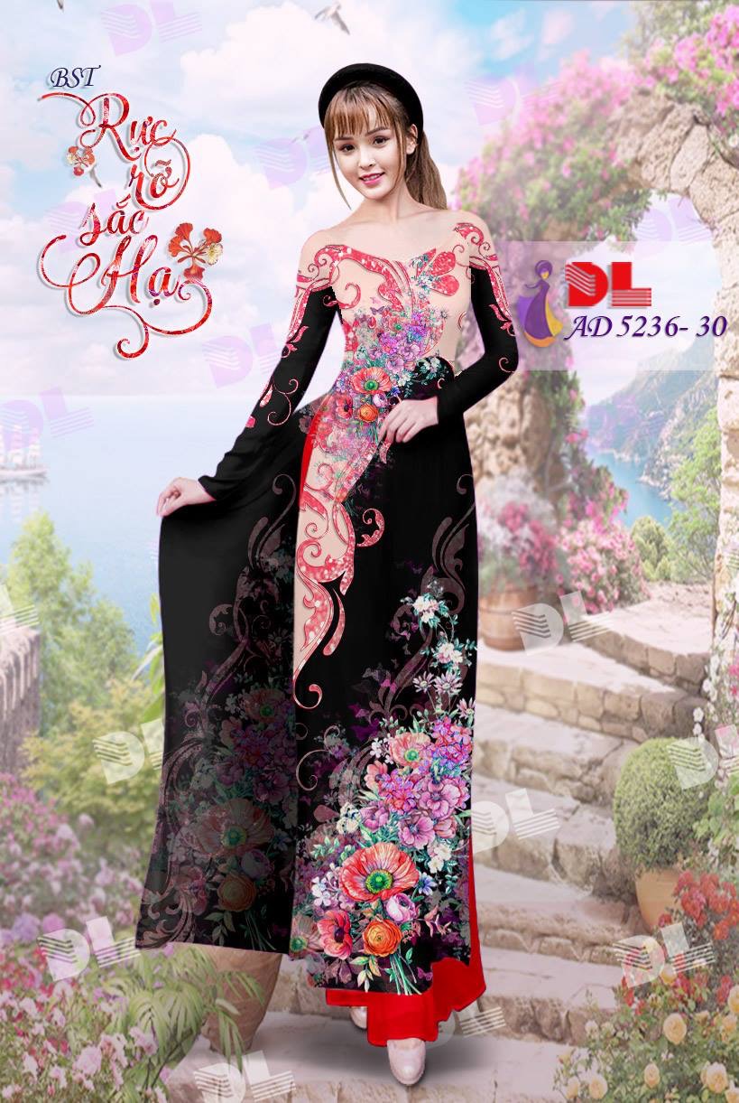 Vải áo dài hoa trên dưới DLAD-5236 - Ảnh 27