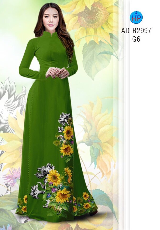 Vải áo dài hoa hướng dương AD B2997 - Ảnh 7