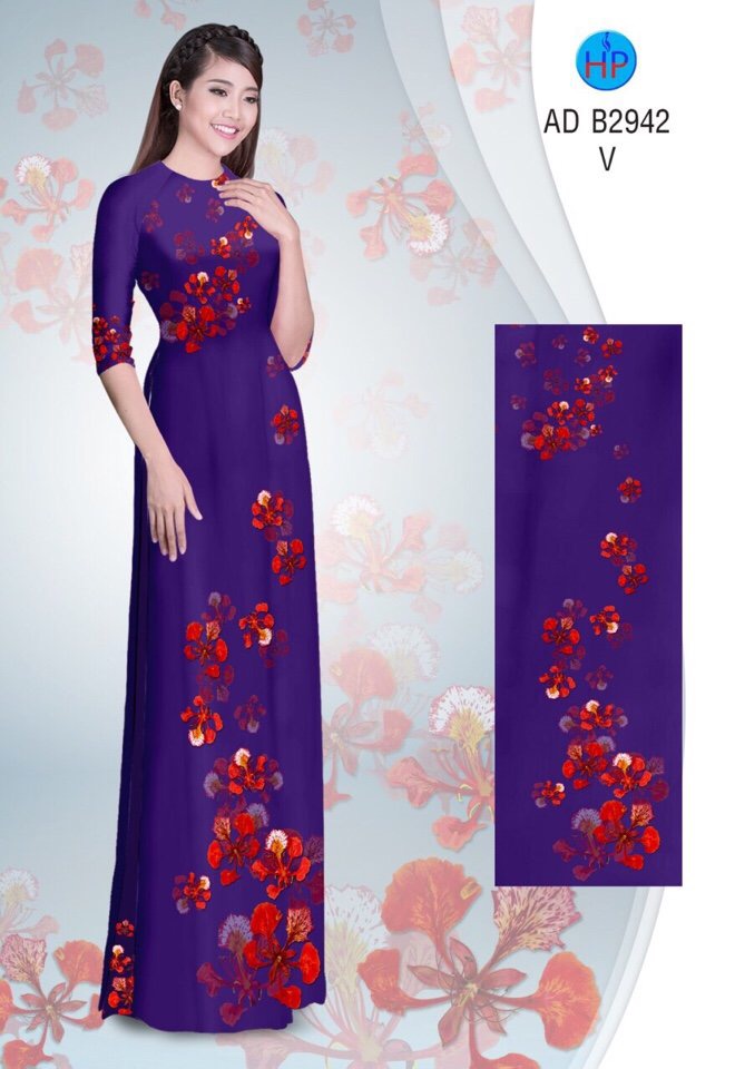 Vải áo dài hoa phượng AD B2942 - Ảnh 9