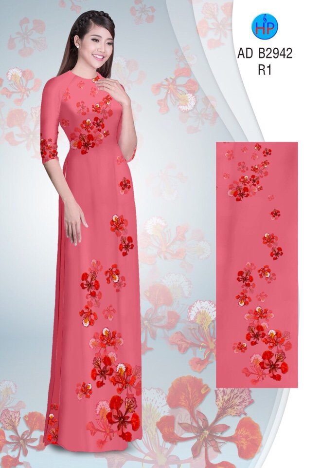 Vải áo dài hoa phượng AD B2942 - Ảnh 18