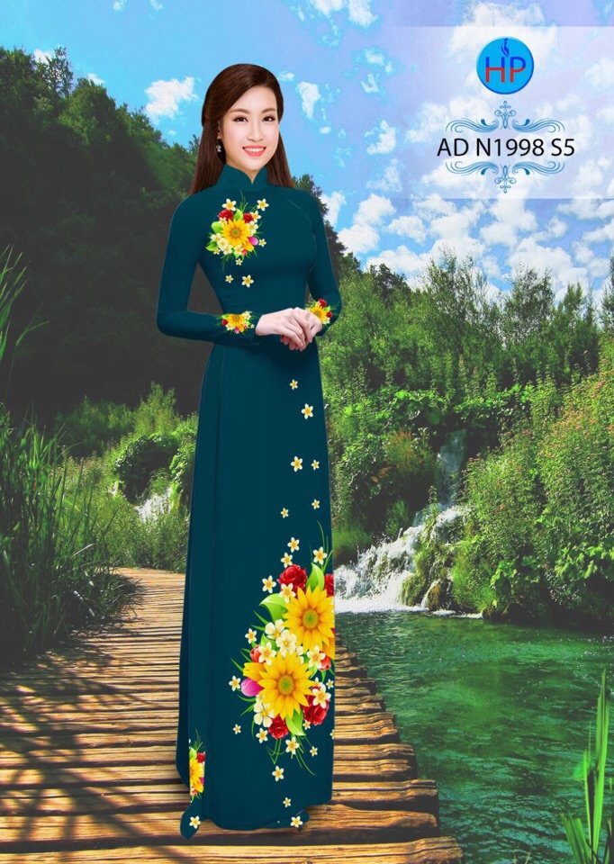 Vải áo dài hoa hướng dương AD N1998 - Ảnh 13