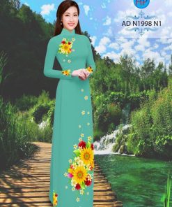 Alternative view of Vải áo dài hoa hướng dương AD N1998