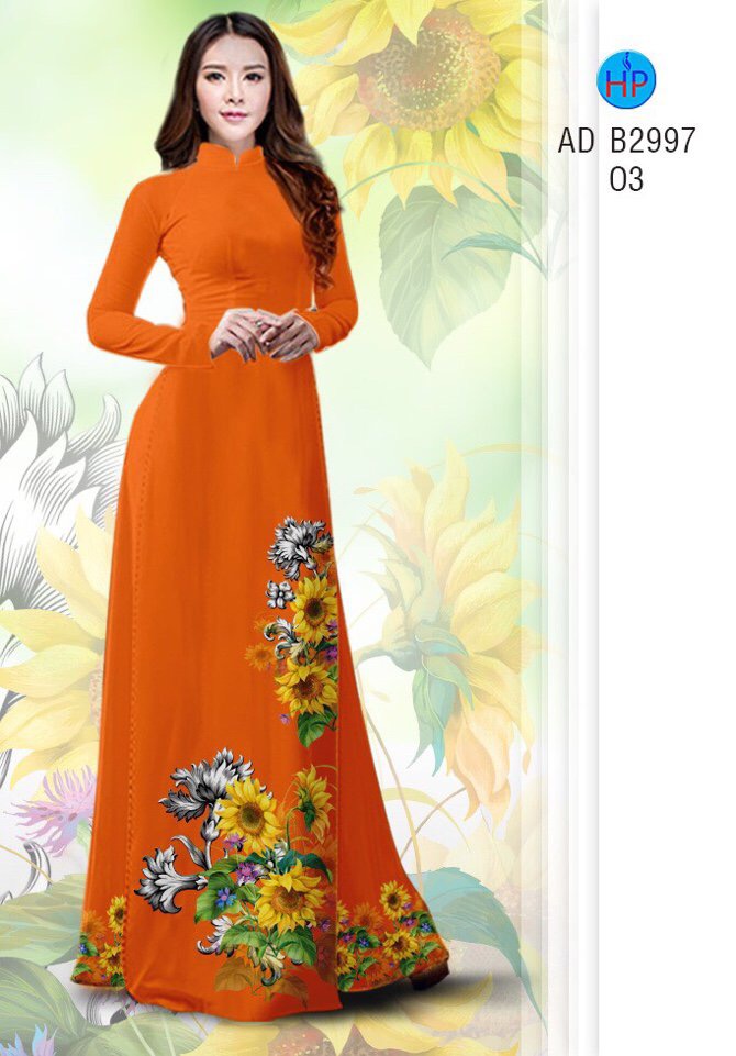 Vải áo dài hoa hướng dương AD B2997 - Ảnh 13