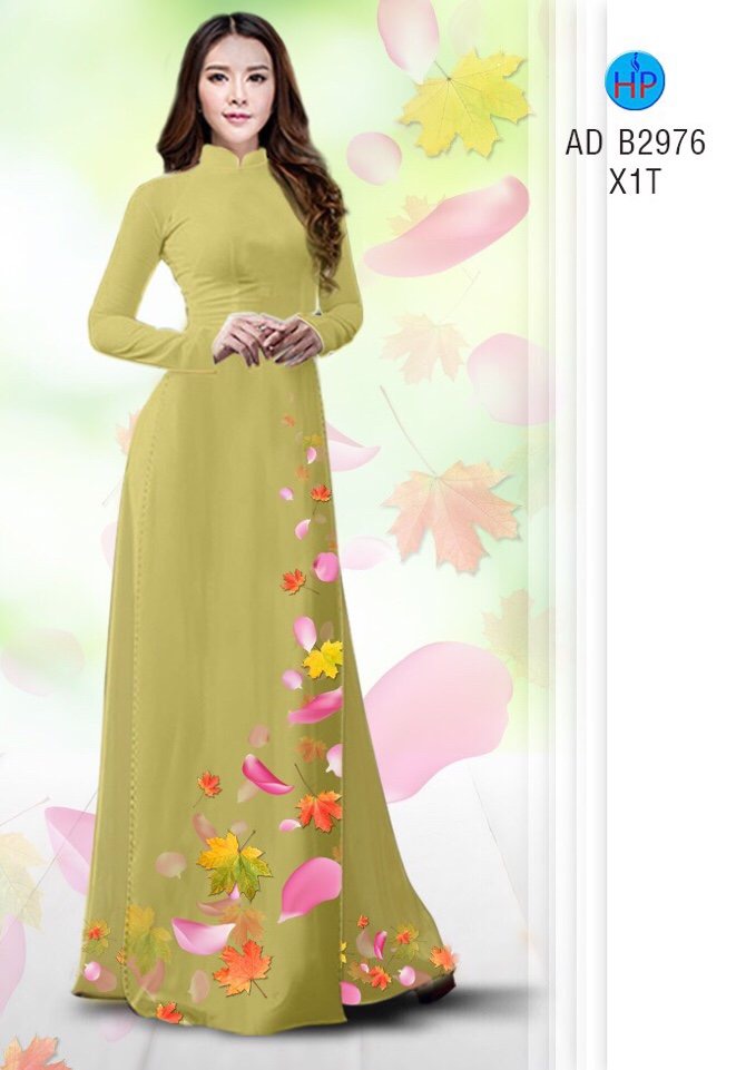 Vải áo dài chiếc lá AD B2976 - Ảnh 3