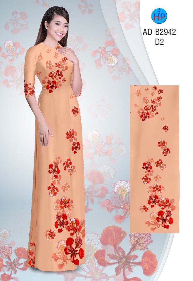 Vải áo dài hoa phượng AD B2942 - Ảnh 10