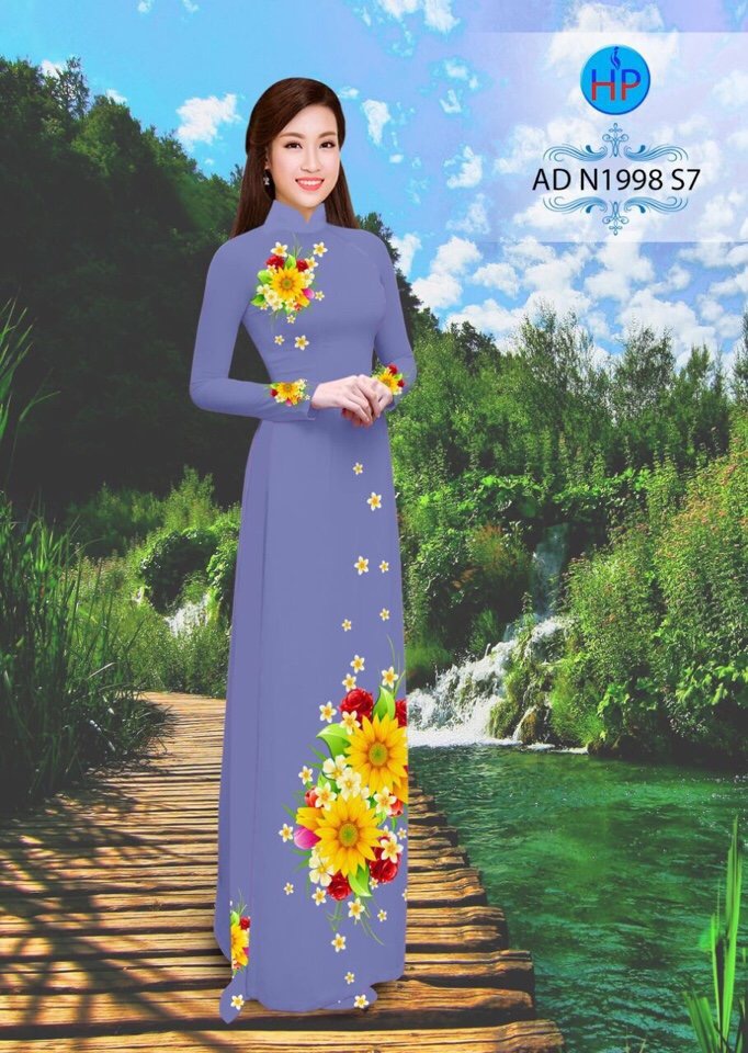 Vải áo dài hoa hướng dương AD N1998 - Ảnh 15