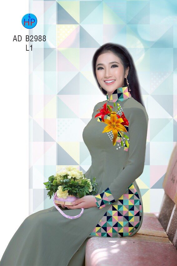 Vải áo dài hoa ly AD B2988 - Ảnh 9