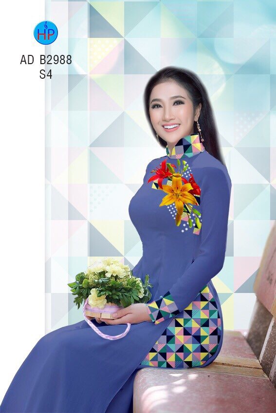 Vải áo dài hoa ly AD B2988 - Ảnh 7