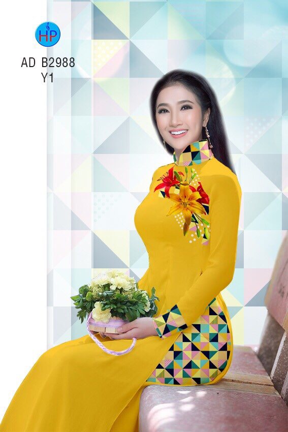 Vải áo dài hoa ly AD B2988