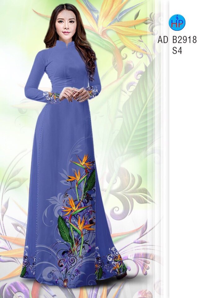 Vải áo dài hoa thiên điểu AD B2918 - Ảnh 7