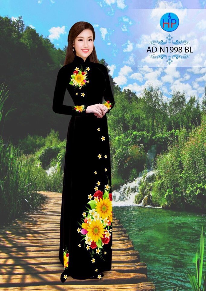 Vải áo dài hoa hướng dương AD N1998 - Ảnh 10