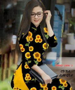 Vải áo dài hoa hướng dương PHAD-2896