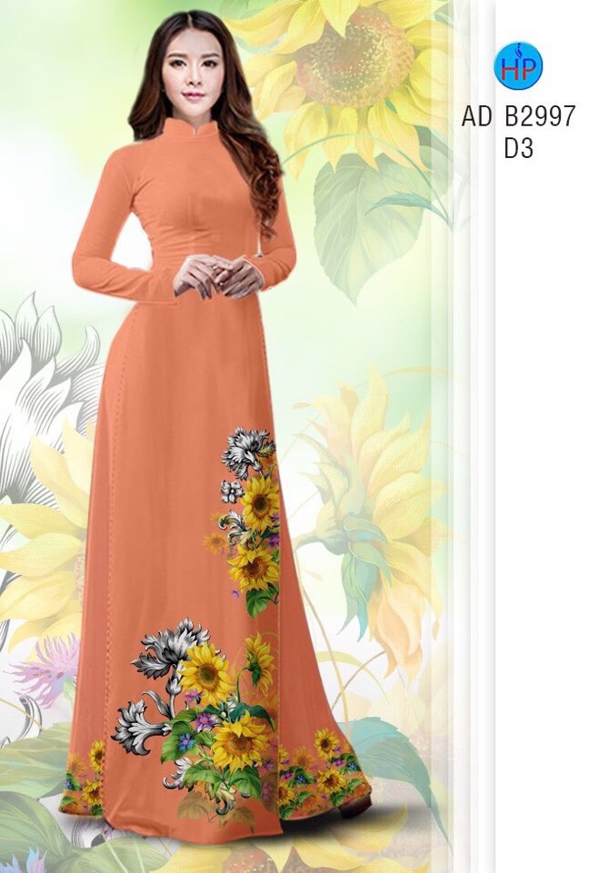 Vải áo dài hoa hướng dương AD B2997 - Ảnh 15