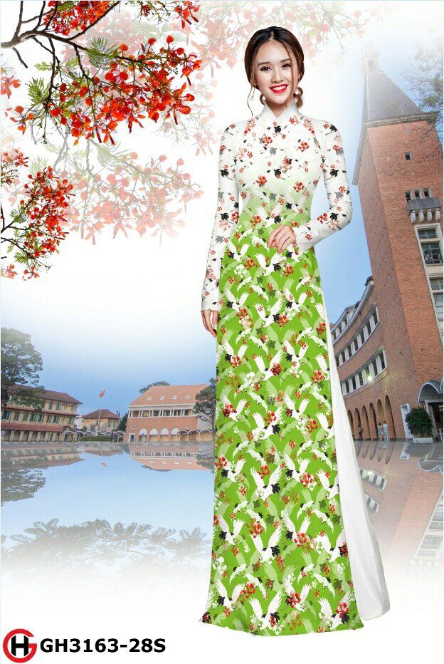Vải áo dài hoa phượng GH3163 - Ảnh 18