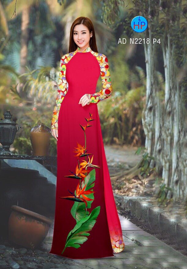 Vải áo dài hoa thiên điểu AD N2218 - Ảnh 6