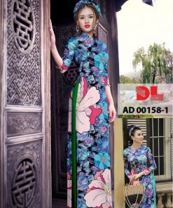 Alternative view of Vải áo dài hoa nguyên áo DLAD-00158