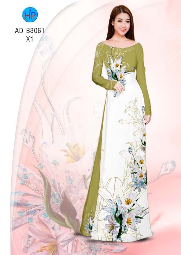 Vải áo dài hoa ly AD B3061 - Ảnh 10