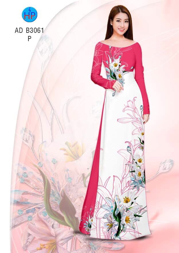 Vải áo dài hoa ly AD B3061 - Ảnh 2