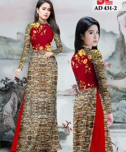 Vải áo dài hoa 3d DLAD-431