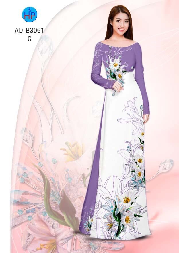 Vải áo dài hoa ly AD B3061 - Ảnh 6