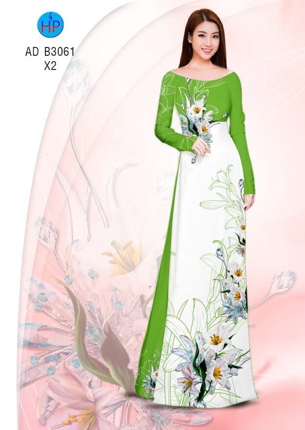 Vải áo dài hoa ly AD B3061 - Ảnh 11