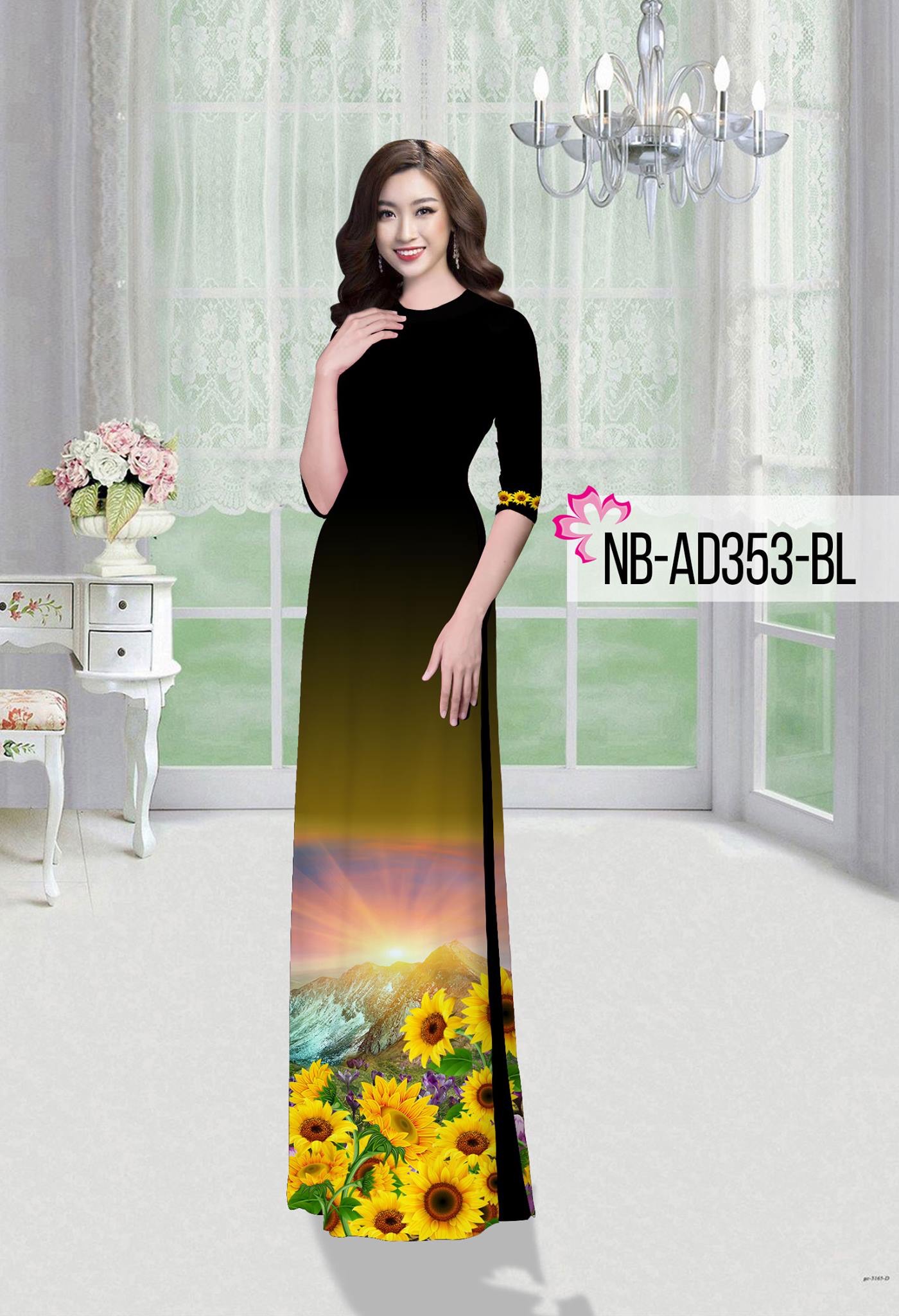 Vải áo dài hoa hướng dương NBAD-353 - Ảnh 20