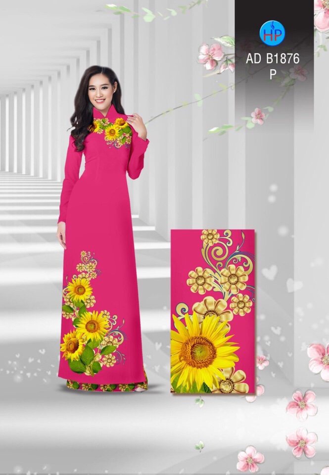 Vải áo dài hoa hướng dương AD N1876 - Ảnh 18