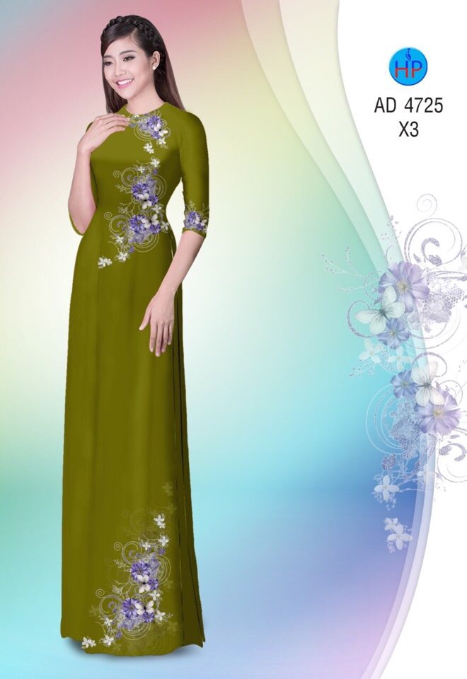 Vải áo dài hoa và bướm AD 4725 - Ảnh 7