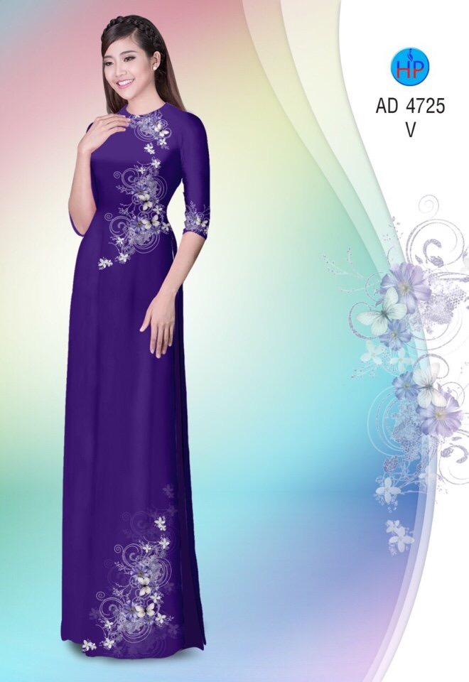 Vải áo dài hoa và bướm AD 4725 - Ảnh 8