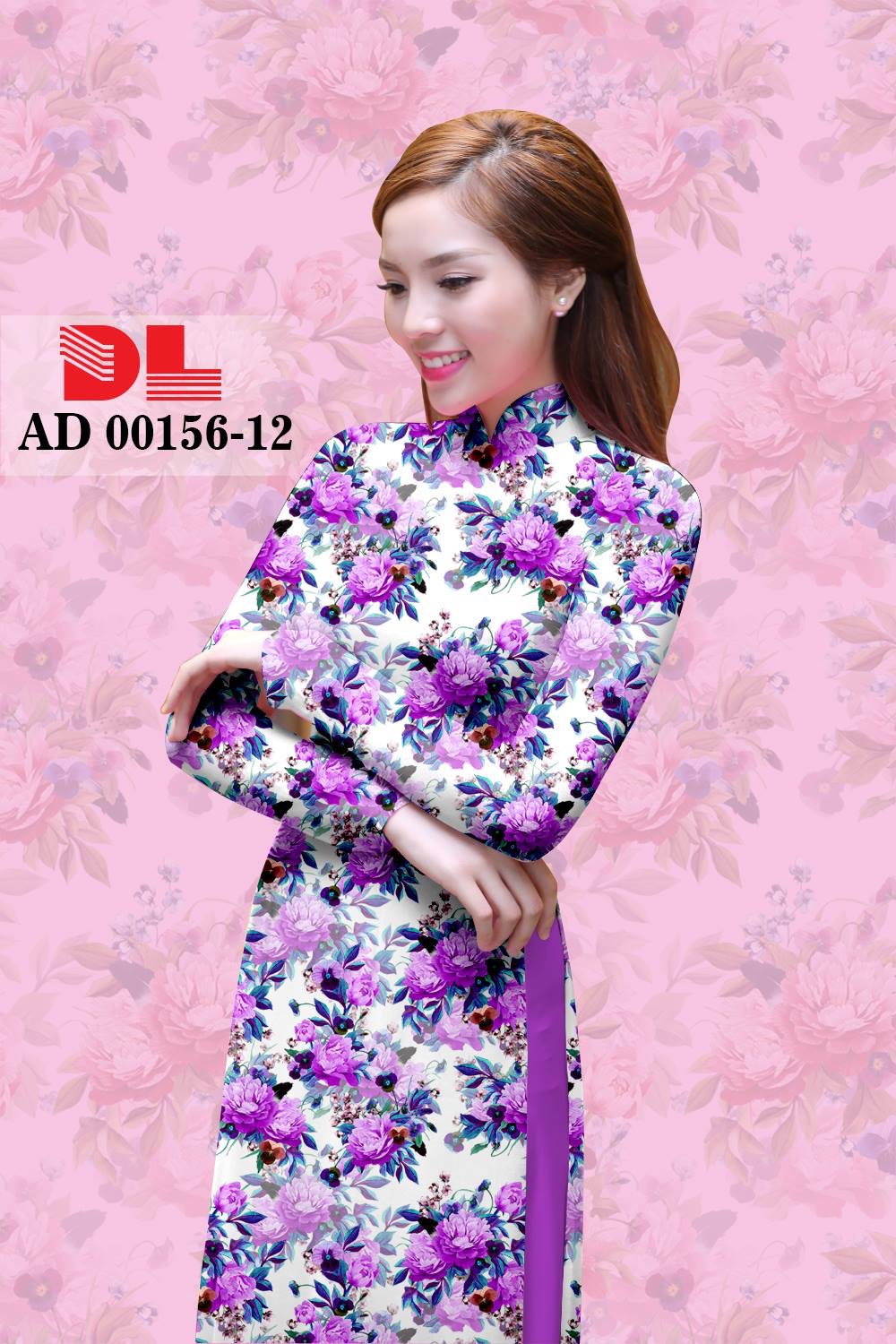 Vải áo dài hoa nguyên áo DLAD-00156 - Ảnh 12