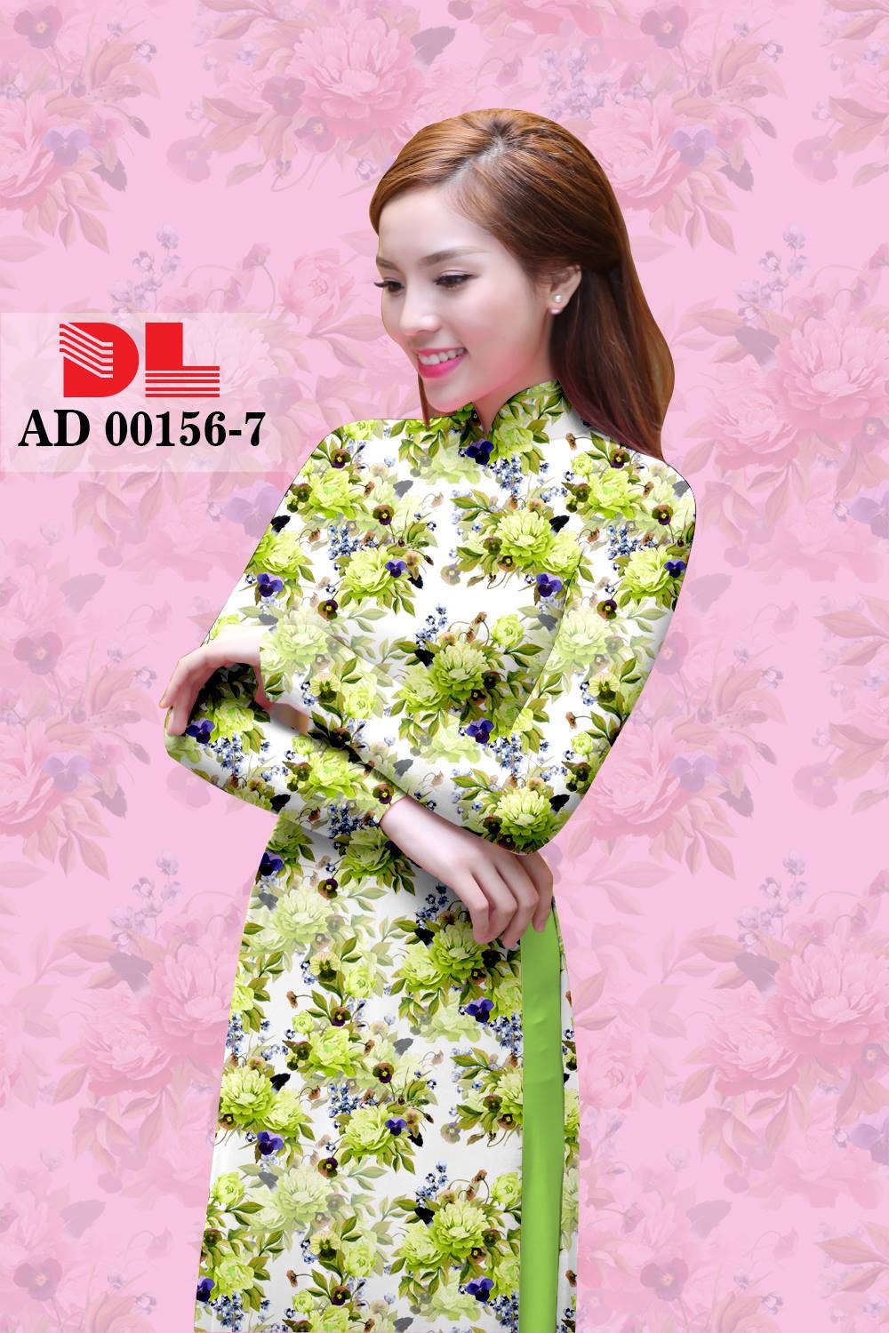 Vải áo dài hoa nguyên áo DLAD-00156 - Ảnh 7
