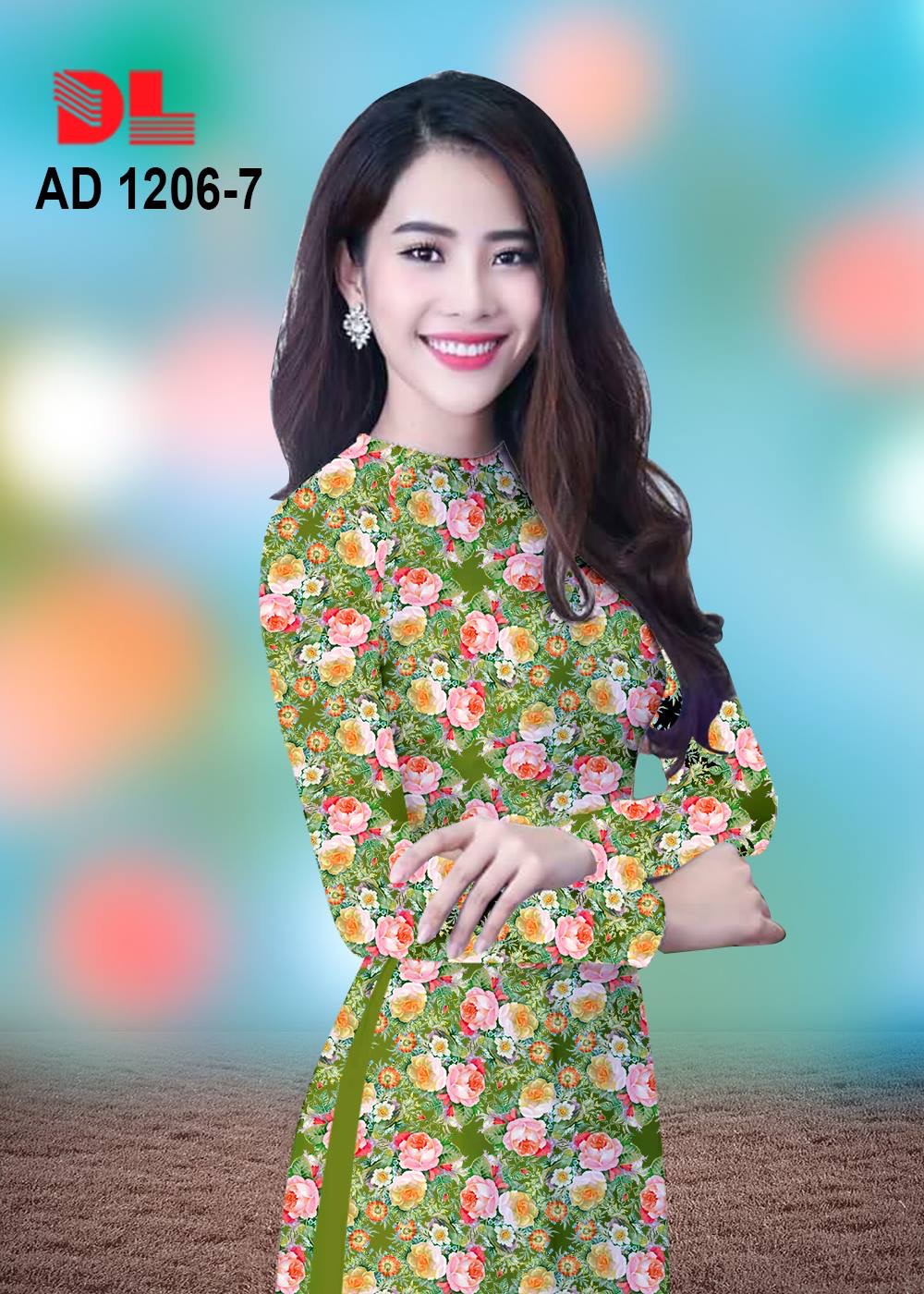Vải áo dài hoa nguyên áo DLAD-1206 - Ảnh 8