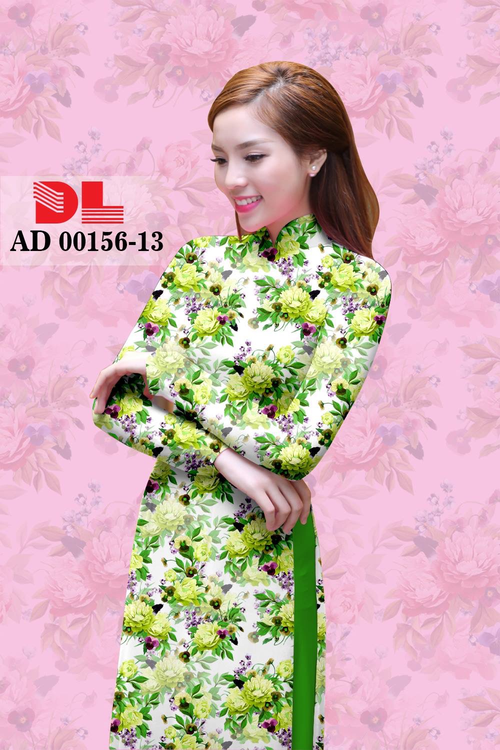 Vải áo dài hoa nguyên áo DLAD-00156 - Ảnh 13