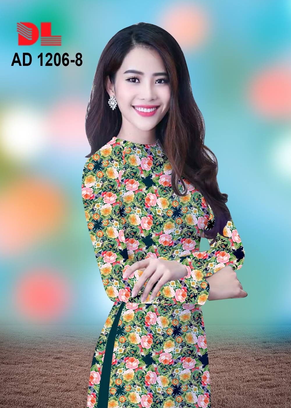 Vải áo dài hoa nguyên áo DLAD-1206 - Ảnh 9