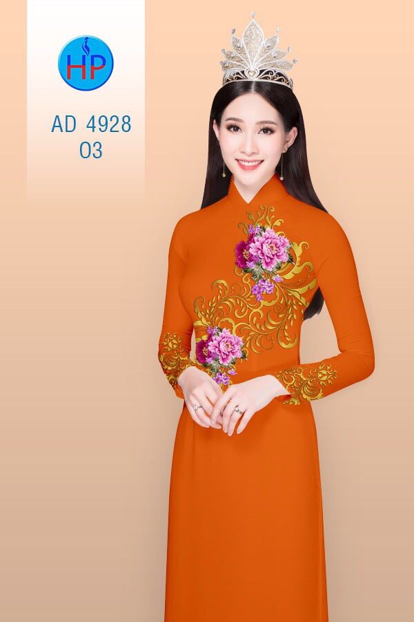 Vải áo dài hoa mẫu đơn AD 4928 - Ảnh 14