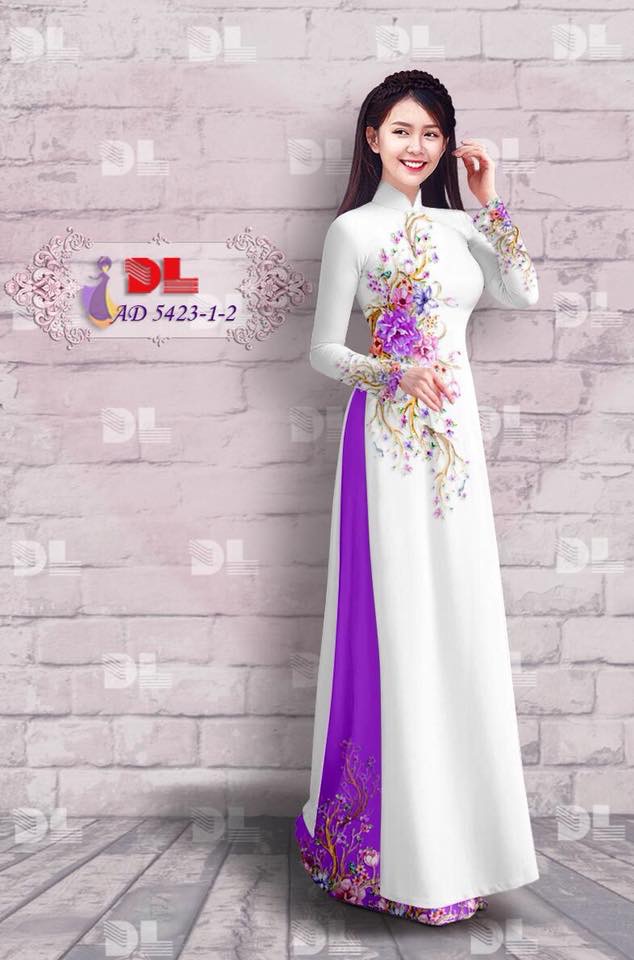 Vải áo dài hoa ngay eo DLAD-5423 - Ảnh 25