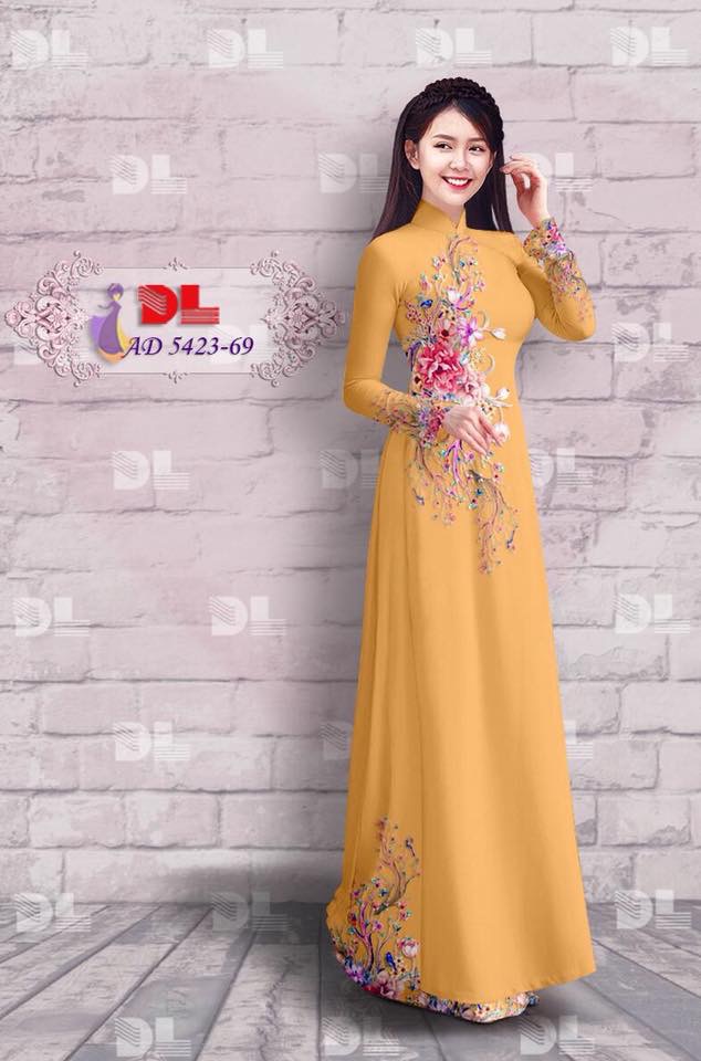 Vải áo dài hoa ngay eo DLAD-5423 - Ảnh 8