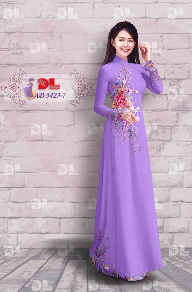 Vải áo dài hoa ngay eo DLAD-5423 - Ảnh 27